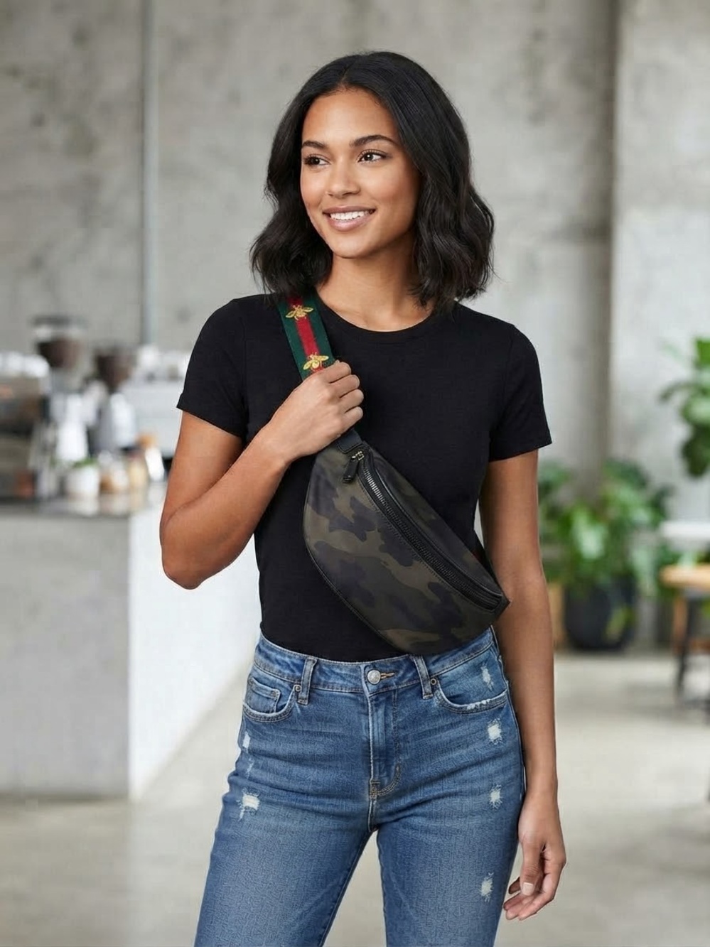 Miami Boutique Camouflage Crossbody Bum Bag